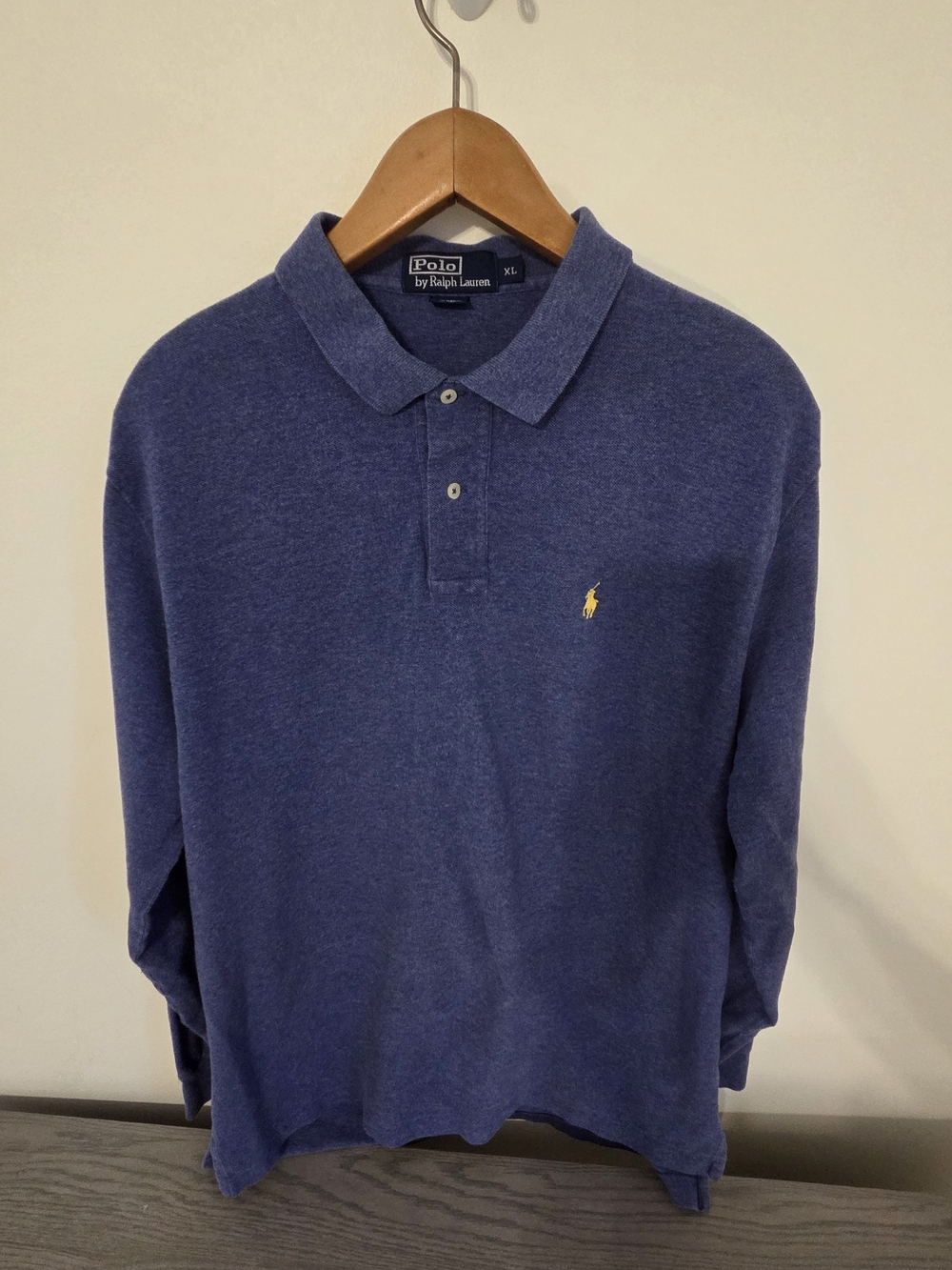 Polo Ralph Lauren Men's XL Blue Heather Long Sleeve Polo Shirt Pony Logo